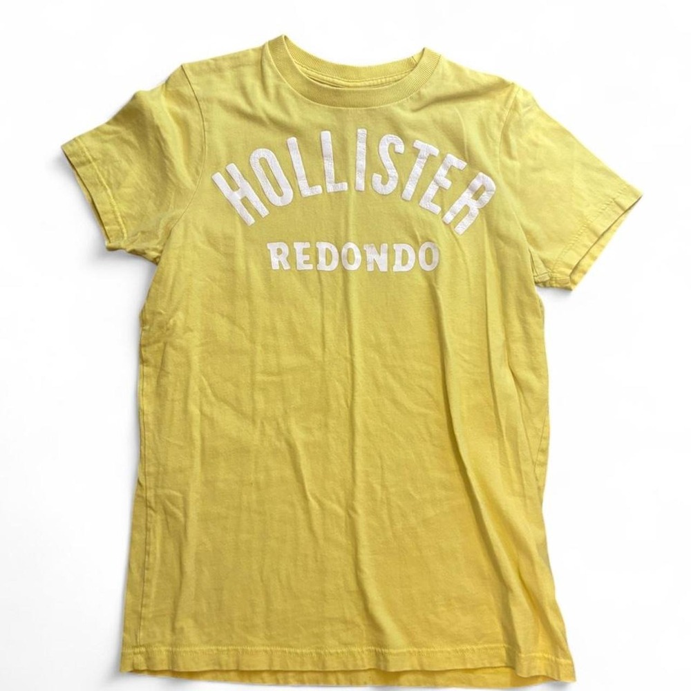 Y2K Hollister Redondo Yellow Logo Graphic Tee Men's M 2000s Surf